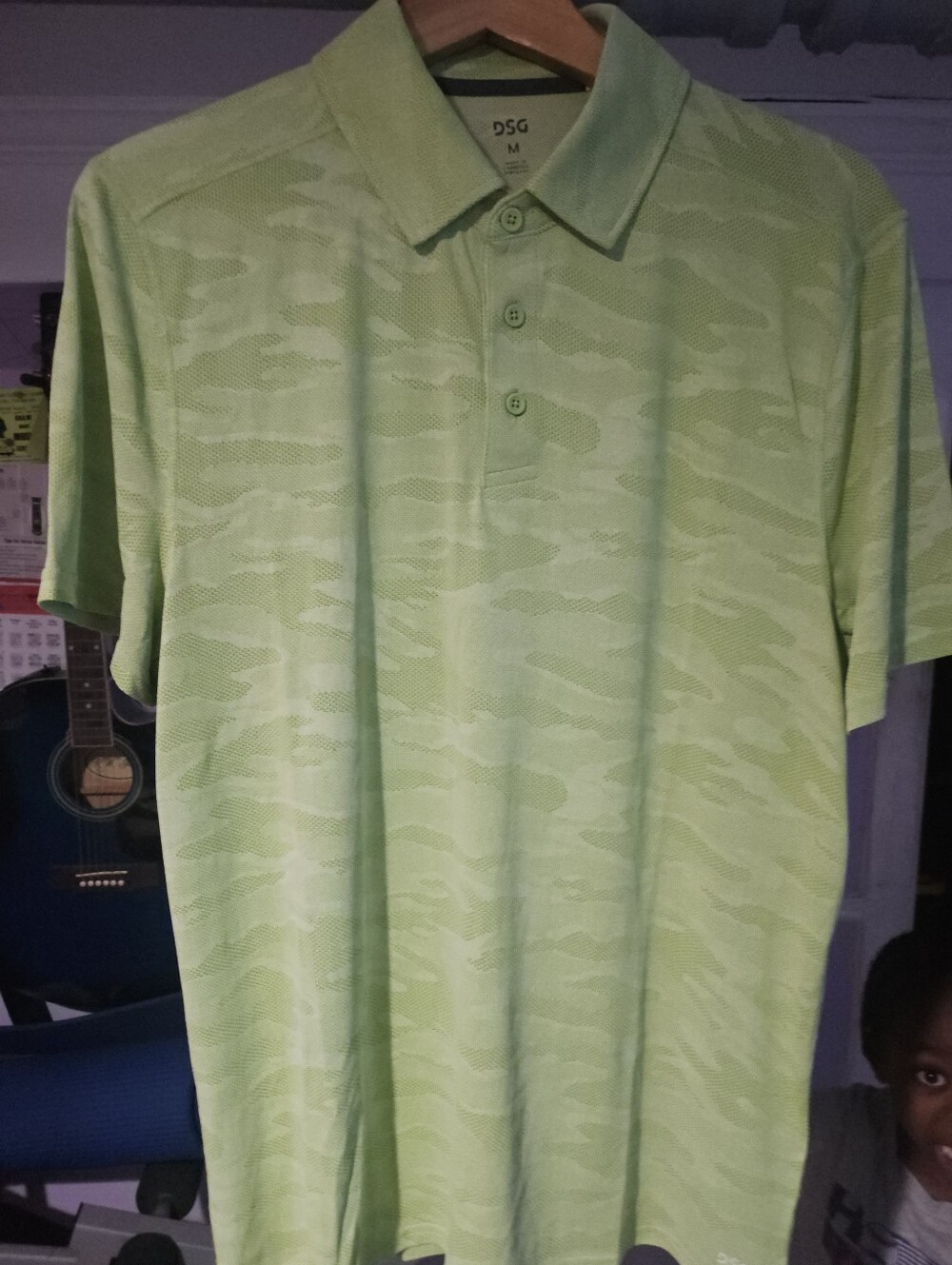 DSG Men's Green Camo-Pattern Polo Shirt